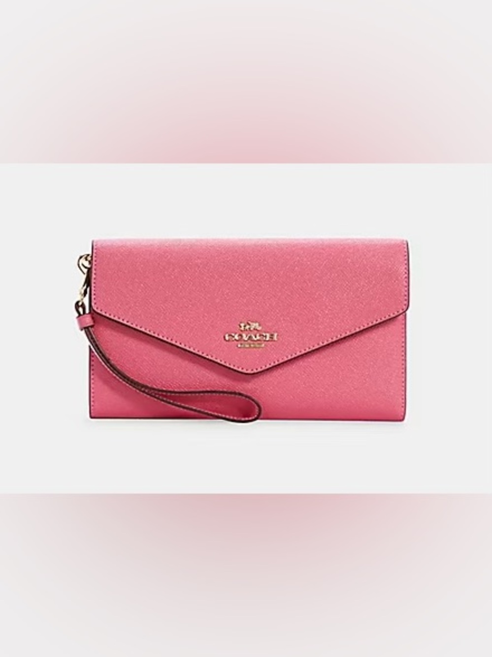 Coach Confetti Pink Envelope Wristlet with Gold Logo